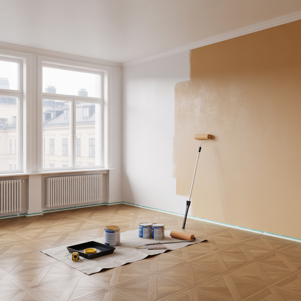 kostnad for att mala om vardagsrum pris per m2 2025